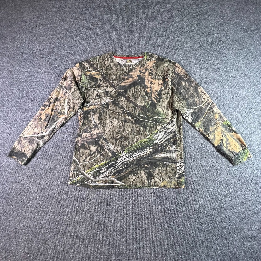 Mossy Oak Hunting T-Shirt Mens Large Camo Country DNA Scent Control Long Sleeve